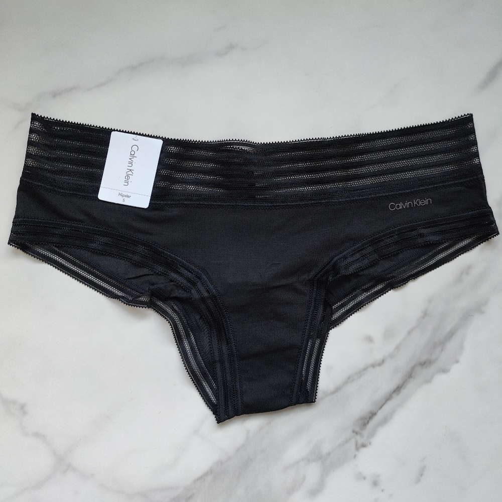 NWT CALVIN KLEIN ULTRA-SOFT MODAL HIPSTER PANTY IN CK BLACK SIZE SMALL